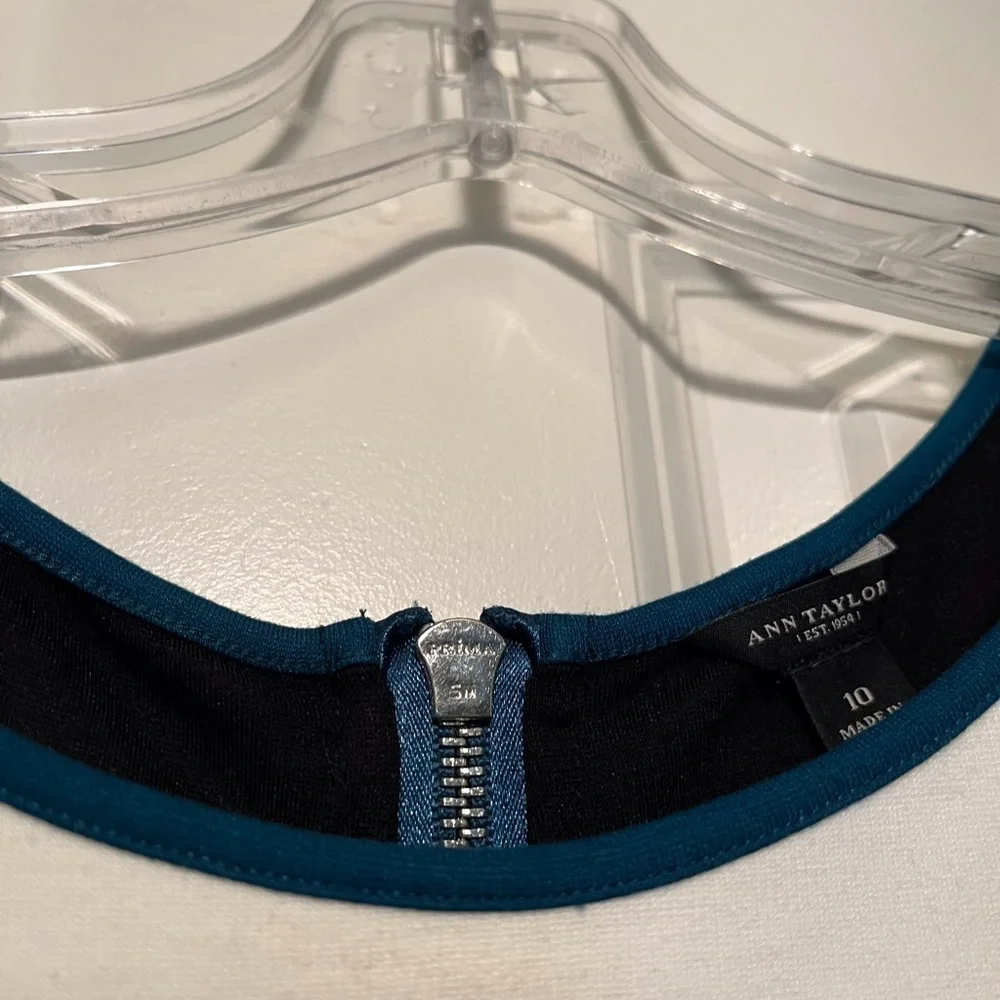 Professional Ann Taylor Sheath Dress Color Blocking Size 10 - Picture 3 of 7